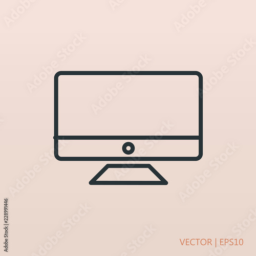 Screen simple icon. Vector illustration computer
