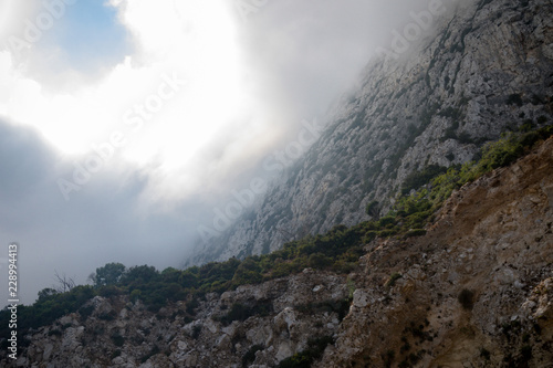 Clouds form on the Rock of Gibraltar