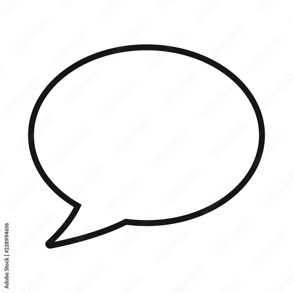 Speech bubble, speech balloon, chat bubble line art vector icon for apps and websites