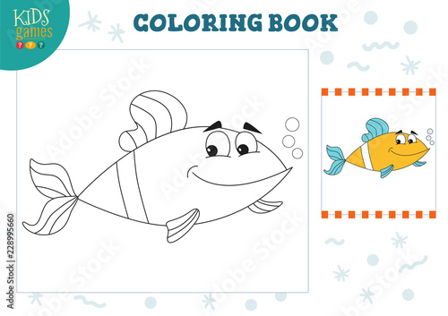 Coloring book page vector blank game, illustration