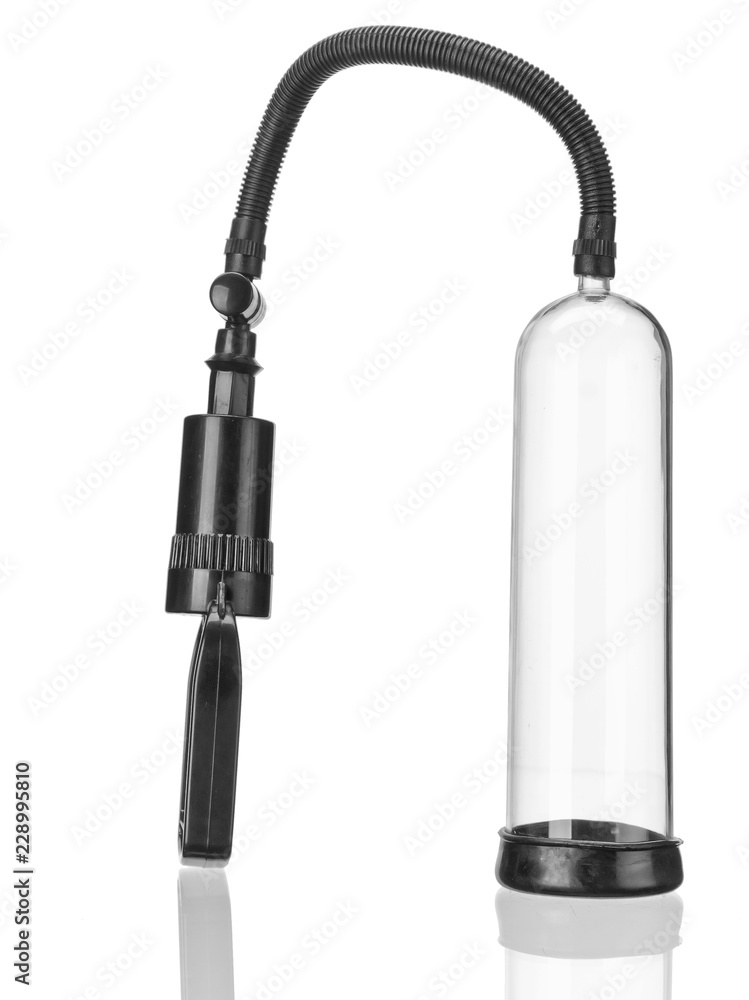 Transparent penis pump on a white background Stock Photo | Adobe Stock
