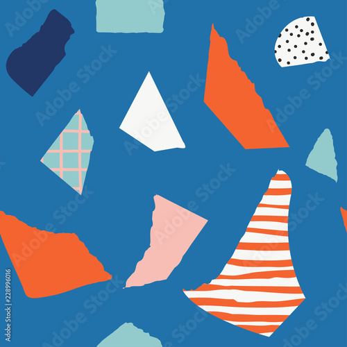 Trendy vector seamless pattern with abstract forms.