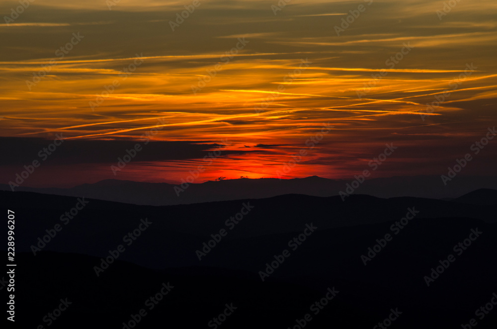 Fototapeta premium zachód słońca Bieszczady 