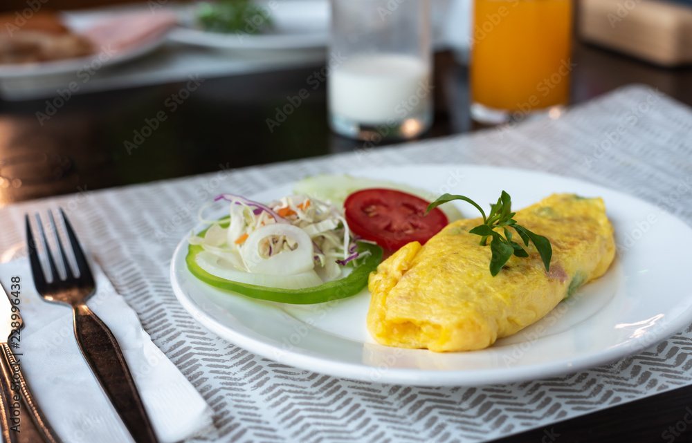 Omelet and vegetable Omelet and vegetable