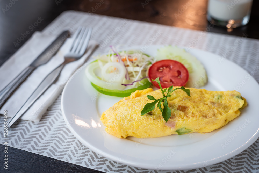 Omelet and vegetable