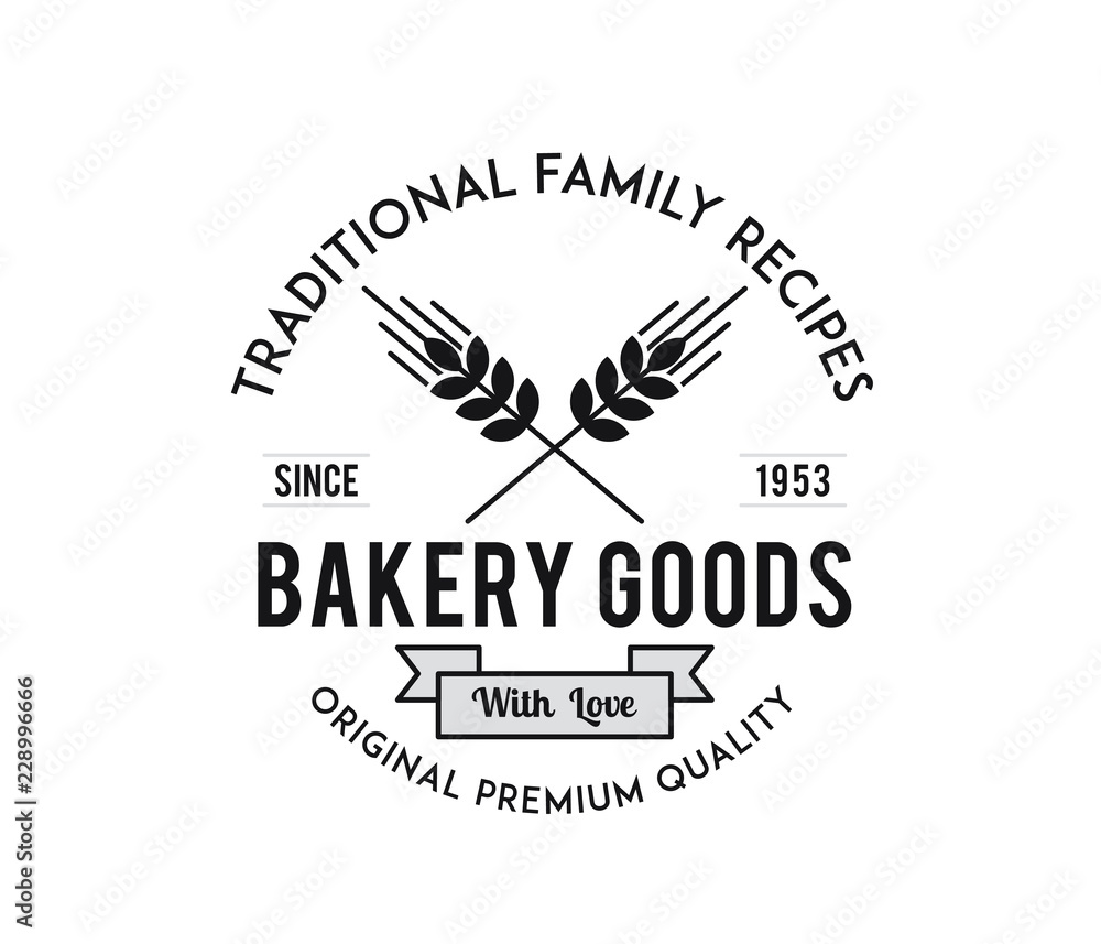 Bakery goods family recipes black on white Bakery goods family recipes black on white