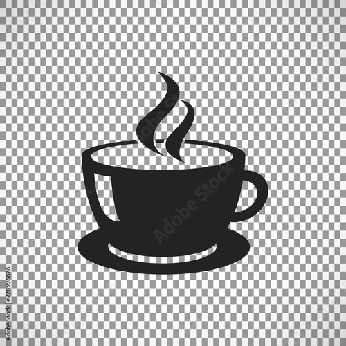 Disposable coffee cup icon with coffee beans logo, Vector illustration flat design with long shadow.