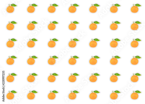 orange mandarin set citrus fruit symmetrical pattern bright background base decoration design