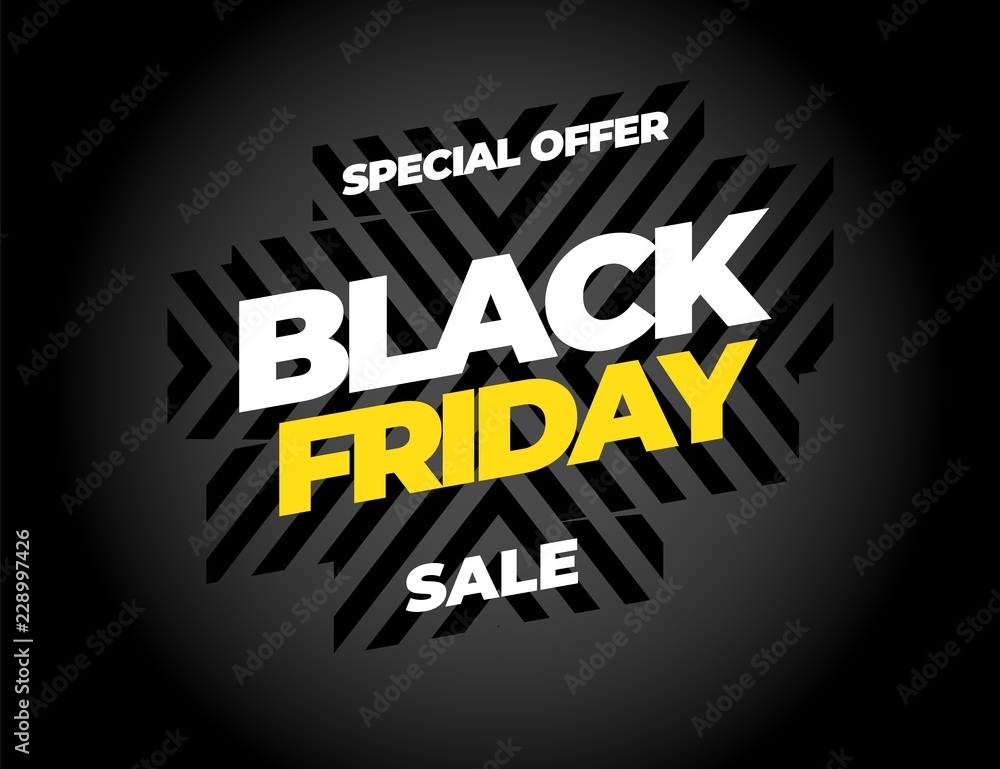 Fototapeta premium Black Friday sale inscription design template. Black Friday banner. Vector illustration eps 10.