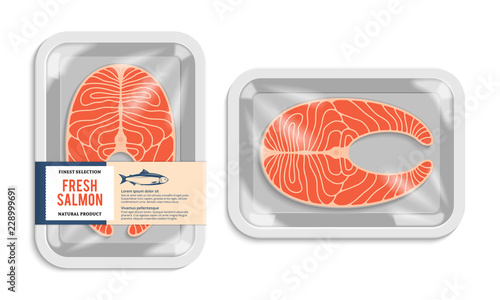 Vector salmon packaging illustration