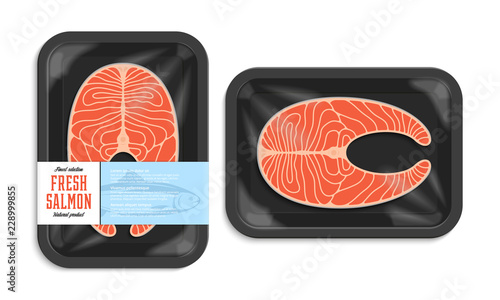 Vector salmon packaging illustration