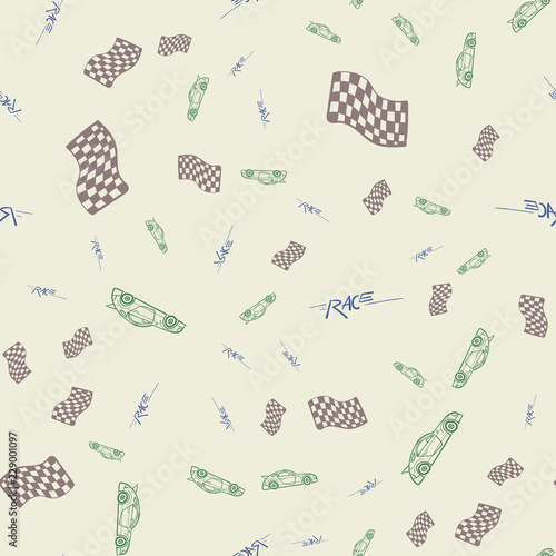Vector child seamless background on a theme race