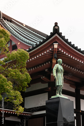 Bronz statue monument of King Chulalongkorn or Rama V of Siam (Thailand) at Nittaiji Temple in Nagoya, Japan photo