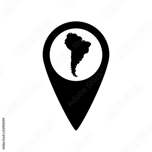South America icon, logo on white background