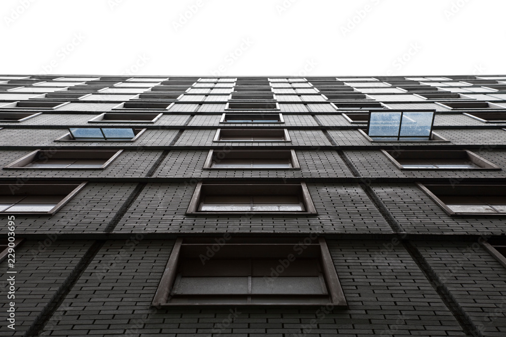 Exterior Architectual Wall With Open Windows Exterior Architectual Wall With Open Windows