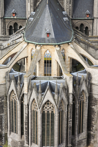 Top view of a church in Gent, Belgium photo