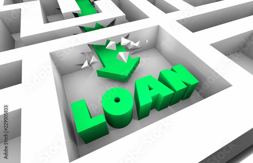 Loan Mortage Borrow Money Financing Arrow Maze 3d Illustration