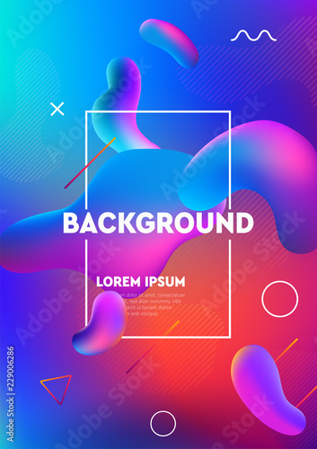 Colorful abstract liquid and fluid poster and cover design. Minimal geometric pattern gradients backgrounds. Soft abstract wave.