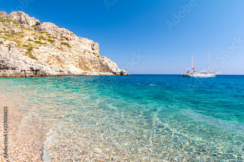 Fototapeta Naklejka Na Ścianę i Meble -  Traganou Beach on Rhodes island, Greece