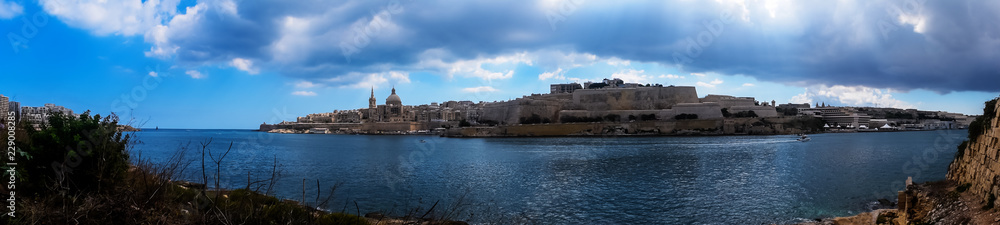 Panoramic View of Valletta from Manoel Island
