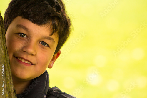 Smiling kid in park