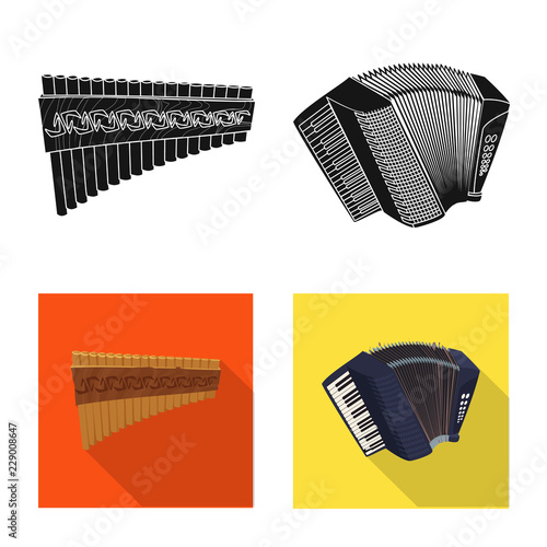 Vector design of music and tune icon. Set of music and tool stock vector illustration.
