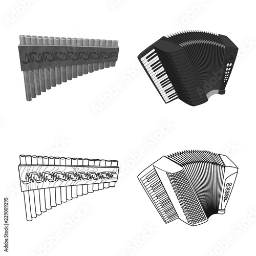 Vector design of music and tune icon. Collection of music and tool stock symbol for web.