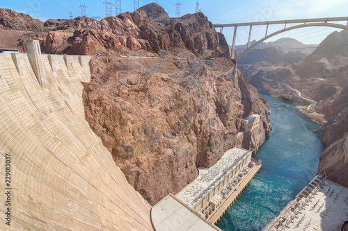 View of Hoover Dam in Nevada state, Usa