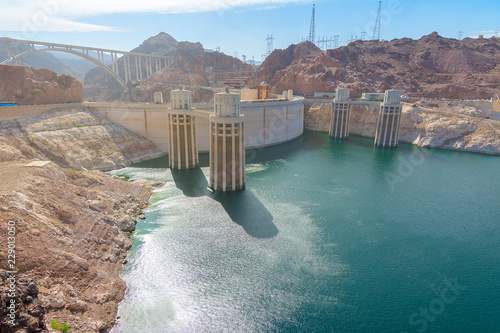 View of Hoover Dam in Nevada state, Usa