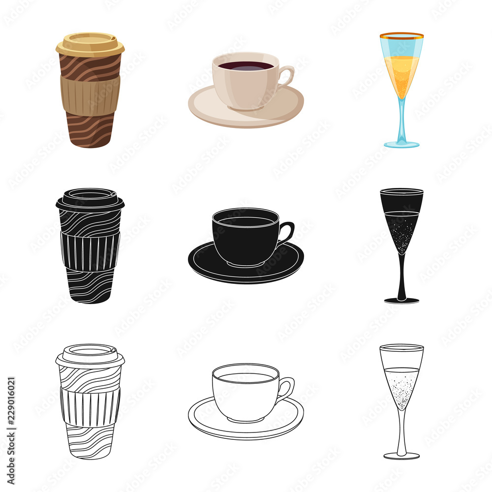 Vector illustration of drink and bar sign. Set of drink and party stock symbol for web. Vector illustration of drink and bar sign. Set of drink and party stock symbol for web.