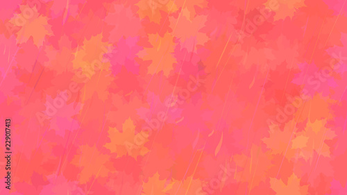 Falling maple leaves, raindrops. Autumn pattern. The idea of design of tiles, wallpaper, packaging, textiles, background.