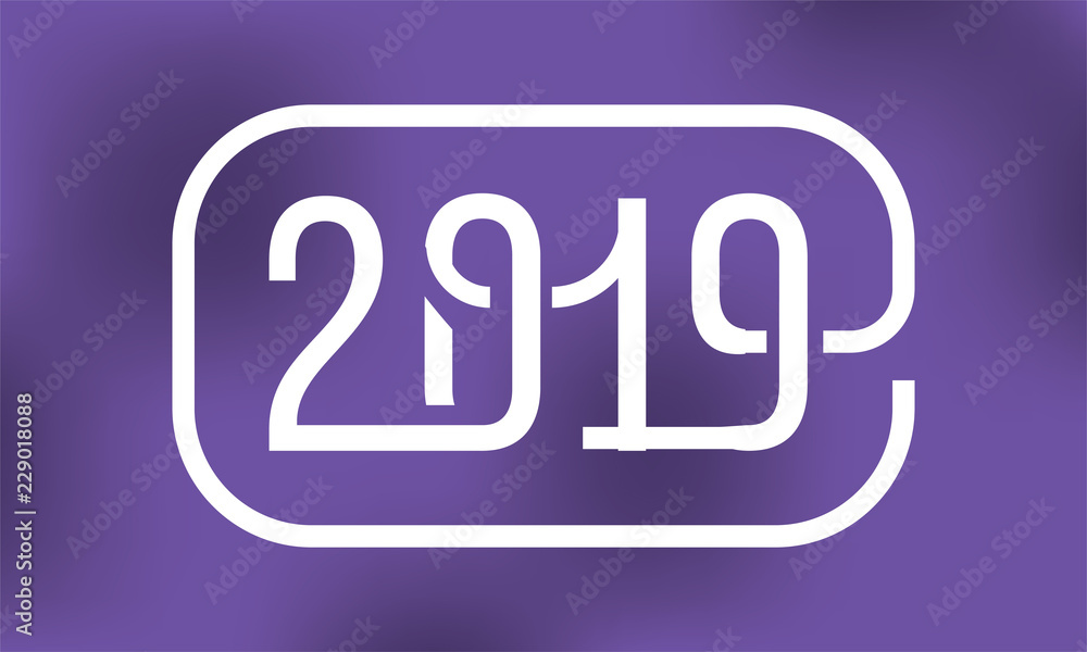 Happy New Year 2019. Typography logo design. Happy New Year 2019. Typography logo design.