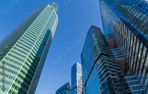 View at skyscrapers in Moscow, Russia