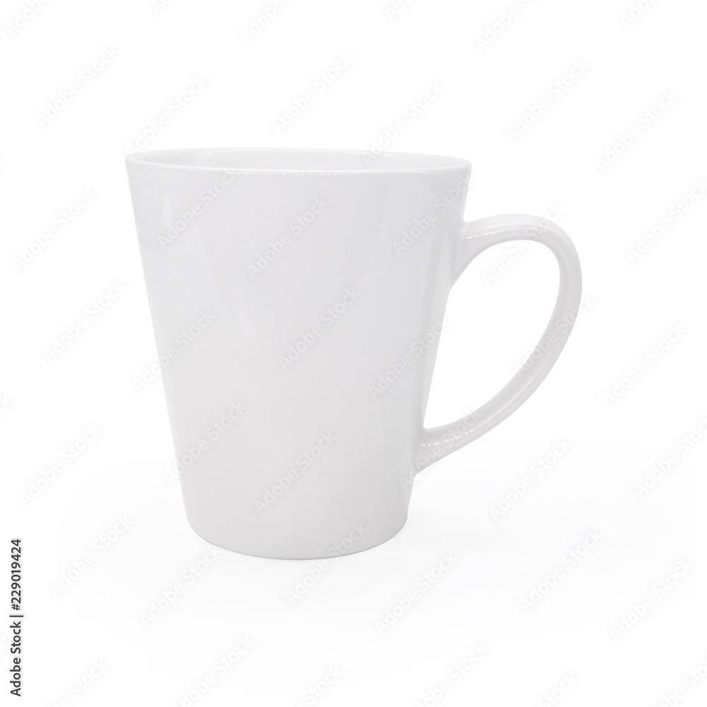White coffee mug on isolated background with clipping path. Blank ceramic cup for design or montage. White coffee mug on isolated background with clipping path. Blank ceramic cup for design or montage.