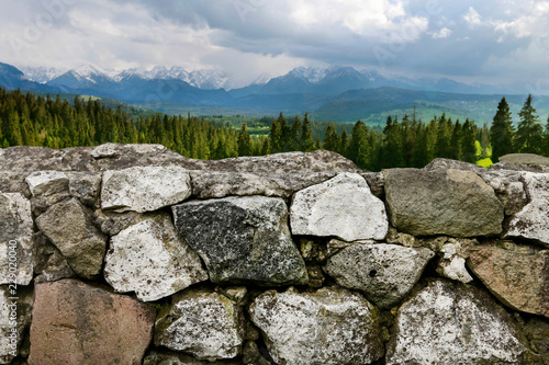 Stone wall in the mountains. © agneskantaruk