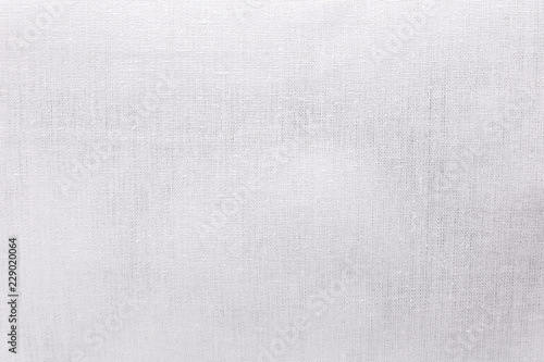 White ecology fabric texture background. Blank canvas textile material or calico cloth.
