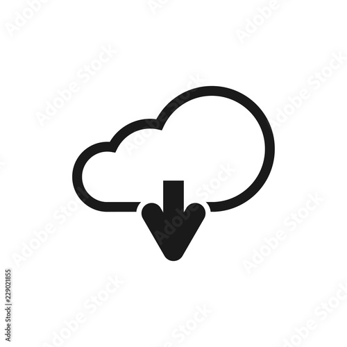 Cloud download icon. Cloud download icon illustration vector symbol for apps and web design.