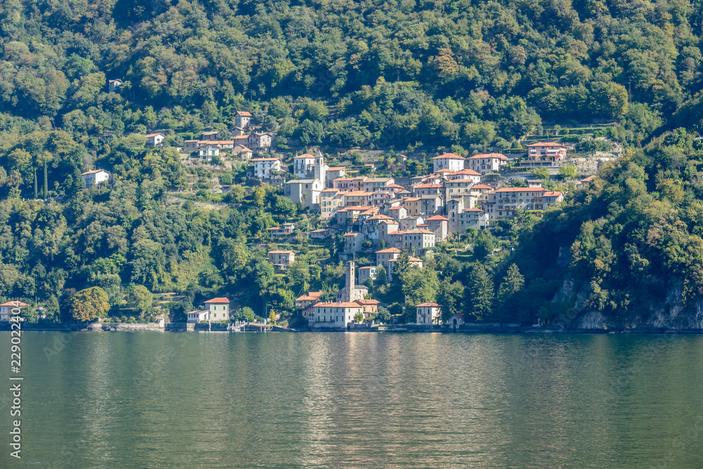 Pognana Lario village on Como lake, Italy