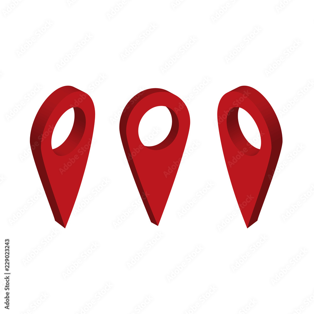 Pointer 3d pin. Map point symbols vector set. Pointer 3d pin. Map point symbols vector set.