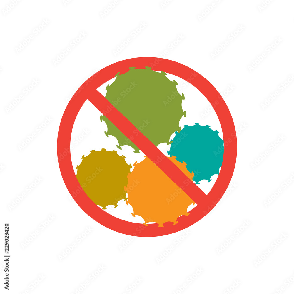 Stop microbes sign. Anti bacteria protection infection sign Stop microbes sign. Anti bacteria protection infection sign