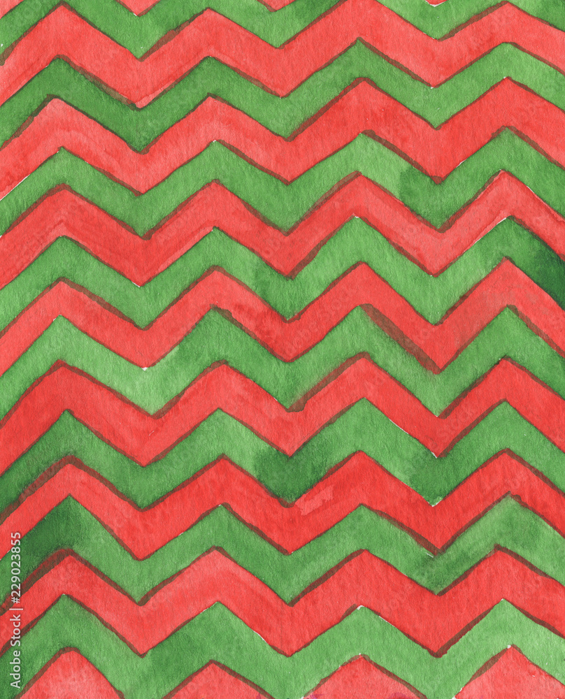 Abstract watercolor geometric pattern. pattern with zigzag lines for background, wallpaper, textile. red and green Abstract watercolor geometric pattern. pattern with zigzag lines for background, wallpaper, textile. red and green