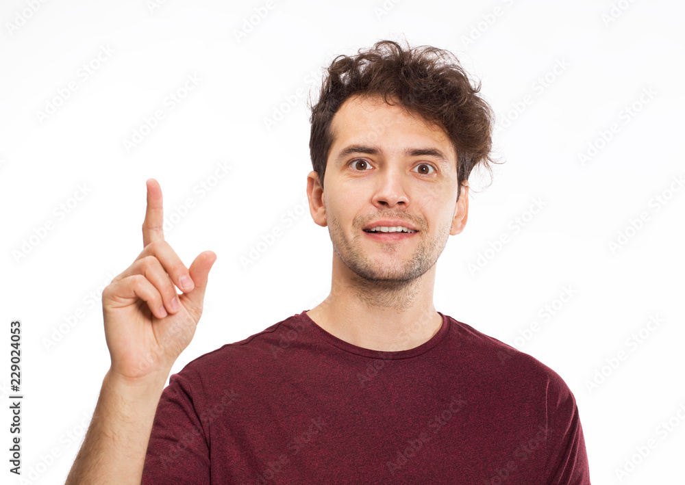 Cheerful smiling young man portrait with good idea Cheerful smiling young man portrait with good idea