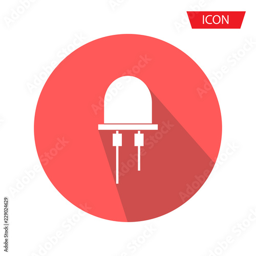 Led icon vector, light emitting diode icon vector isolated on background. photo