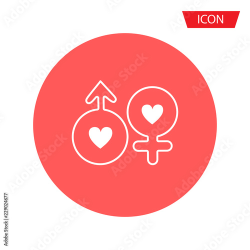 Male and female symbol set, male and female icon vector isolated on background.