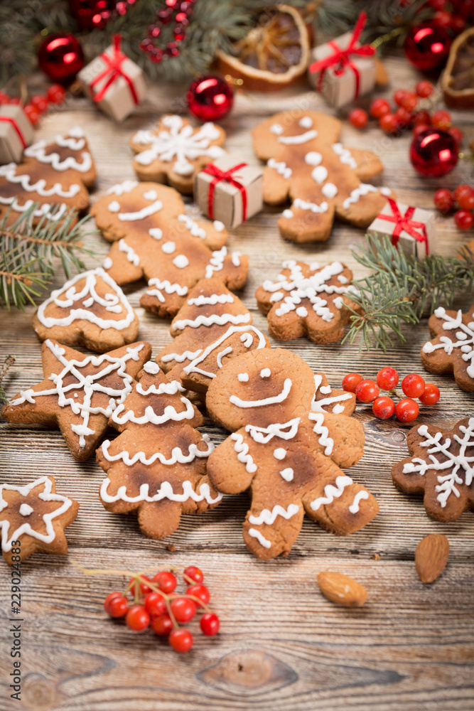 Christmas background on boards Christmas background on boards