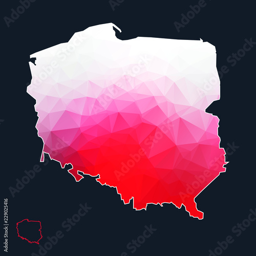 Poland lowpoly map vector illustration