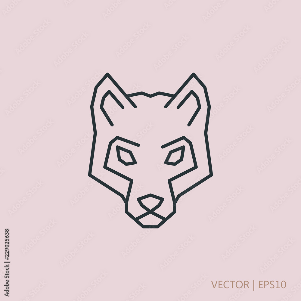 Wolf line icon. Dog vector illustration Wolf line icon. Dog vector illustration