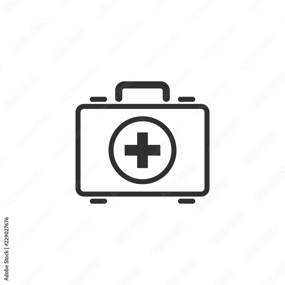 Medical box icon isolated on white background. Vector illustration. Medical box icon isolated on white background. Vector illustration.