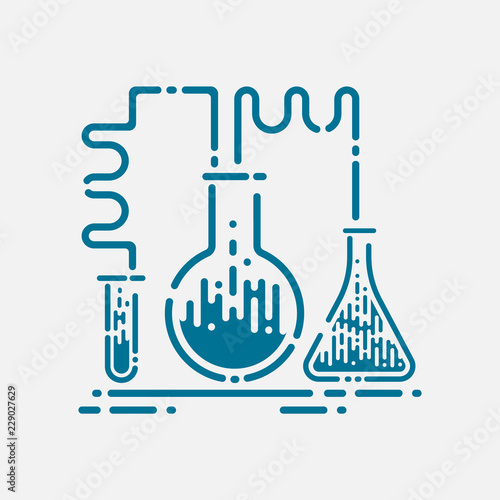 laboratory tubes icon - chemistry and science symbol - medical equipment - scientific education