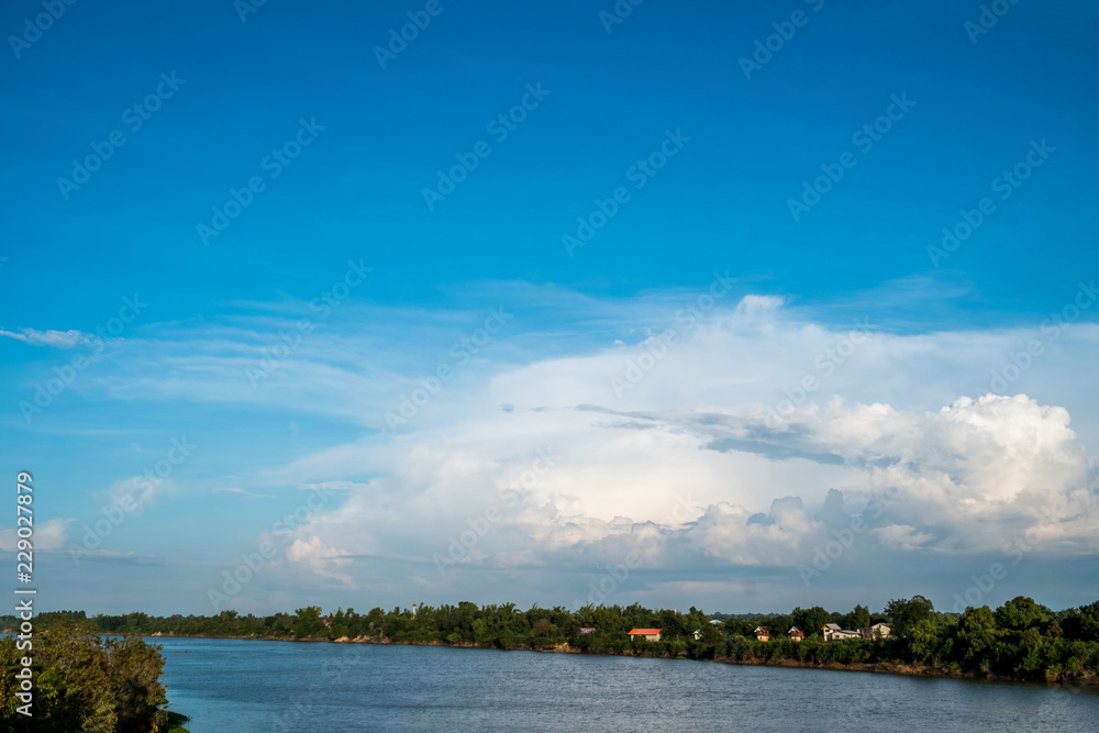 landscape river with blue sky,beautiful scenery. landscape river with blue sky,beautiful scenery.